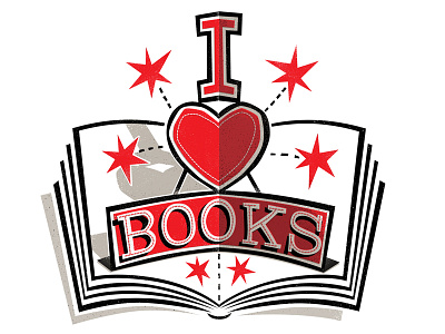 I heart books logo books design heart logo