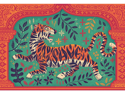 Tiger hand lettering illustrated illustration tiger