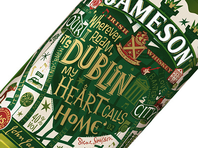 Jameson Limited Edition Bottle dublin hand drawn type hand lettering irish jameson label limited edition packaging whiskey
