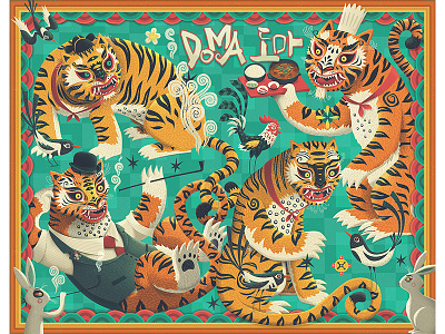 DOMA 도마 - restaurant mural by Steve Simpson on Dribbble