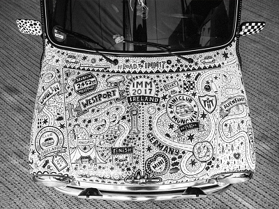 #ROADtoIMM17 cooper doodle fun hand drawn type hand lettering illustrated illustration live drawing mini on cars road trip sharpies