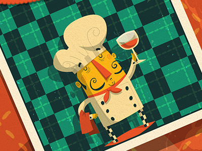 board game c/u1 board game character chef design food illustration