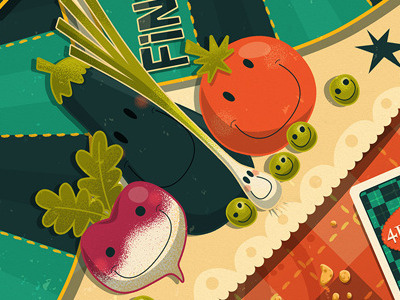 board game c/u2 board game character chef design food illustration