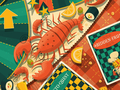 BoardGame more food game illustration lobster