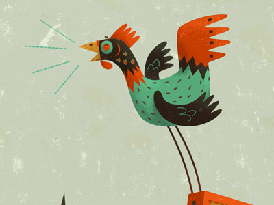 Let Your Dreams Fly - detail 2 chicken illustrated illustrations retro