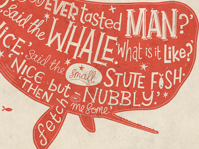 'How the Whale got his Throat' by Rudyard Kipling book hand drawn justsostories lettering nubbly quotes type whale