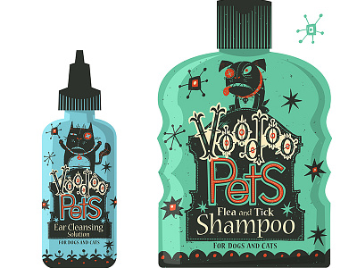 Voodoo Pets - packaging branding cat design dog fun illustativedesign illustration logo pets