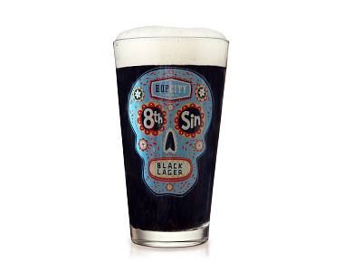 8th Sin beer day of the dead lager logo skull