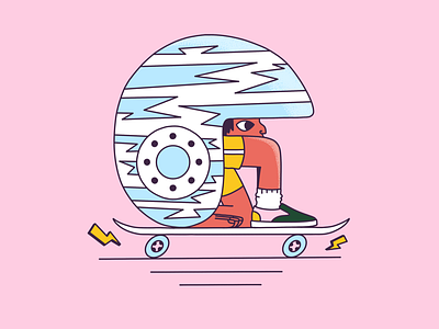 Cautious art character character design color colour illustration pattern people skateboard sport vans