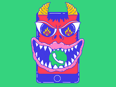 Please, don't call me call character color drawing evil illustration phone spot illustration text