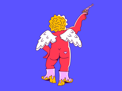 Getting ready for st. Valentine’s workday character character design colour cupid figurative funny heart illustration love people procreate valentines day