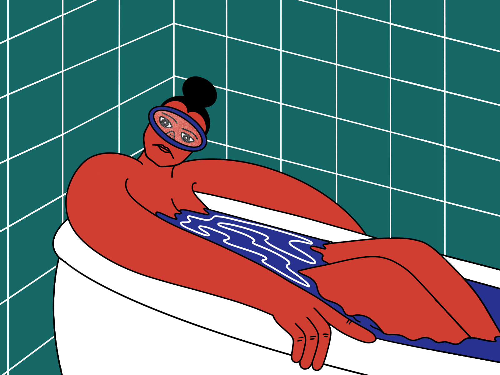 My way of partying on Friday bath bathtub color friday gif illustration introvert mood people woman