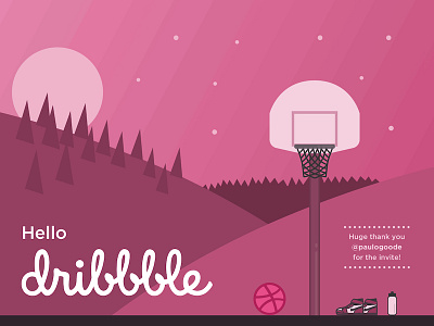 Hello Dribbble! air jordan basketball debut first shot hello dribbble mountains