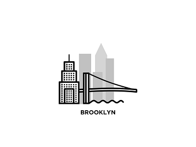 #1 Brooklyn black and white brooklyn city illustration logo new york