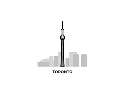 #4 Toronto black and white city illustration logo toronto