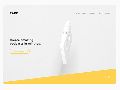 Tape. landing page homepage landing landing page podcast product tape ux ux design