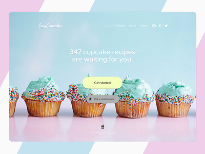 Easy Cupcake bakery cupcake food homepage landing landing page product ux