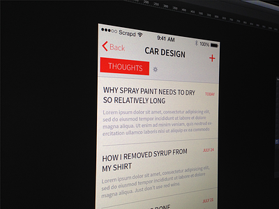 Scrapd iOS 7 design app ideas ios ios 7 ios7 iphone notes reads scrapd thoughts