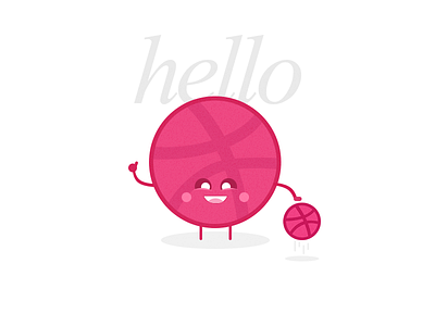 Hello to all you dribbbler's! cartoon cute debut dribbble dribbling first illustration shot