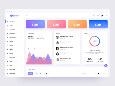 Serein Bootstrap Admin Dashboard Template admin template bootstrap dashboard templates theme typography ui design ux design web web design web development