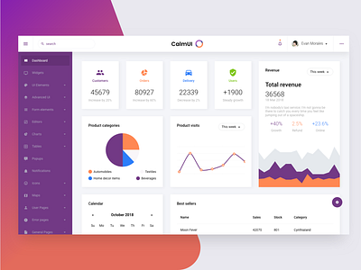 CalmUI Dashboard admin admin template app bootstrap buy chart dashboard design download flat graph icon interface profile templates theme themes ui ux web design