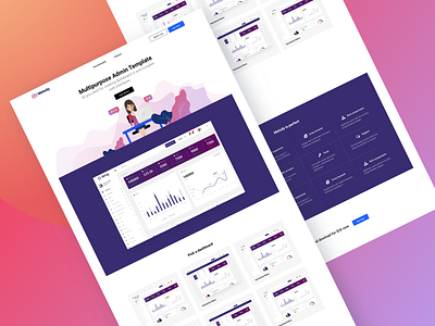 Melody Landing Page admin clean dashboard download home page illustration landing page logo neat pattern typography ui ux vector web web ui website white