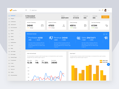 JustDo buy chart dashboard design download flat graph icon profile ui ux web