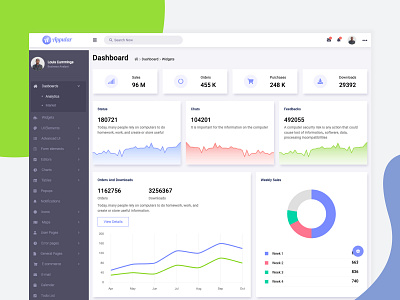 Appular Dashboard admin admin template app bootstrap branding buy chart dashboard flat graph icon interface profile theme themes typography ui ux web website