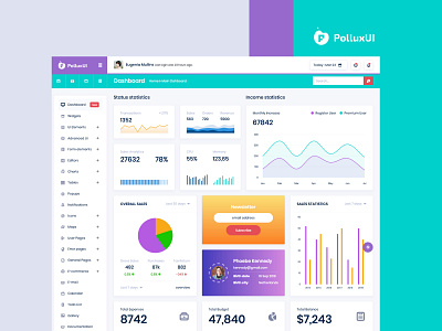 Polluxui admin admin template app bootstrap buy chart dashboard flat graph icon interface profile theme themes typography ui ux vector web