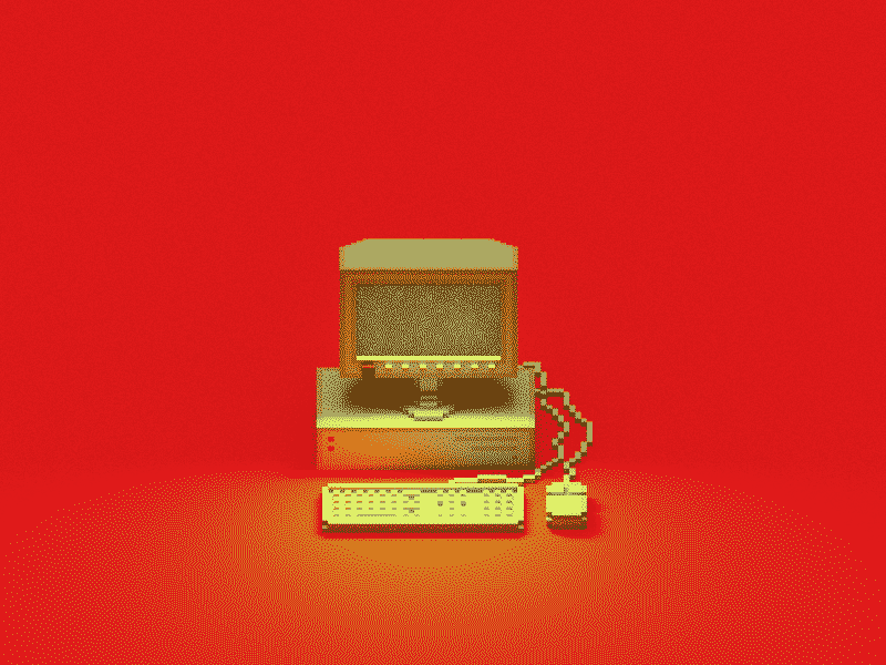 Old voxel computer animation gif magicavoxel photoshop