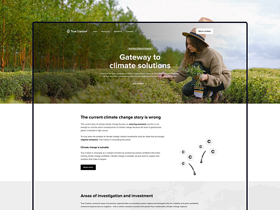 True Carbon - Landing branding minimal modern nature ui ux