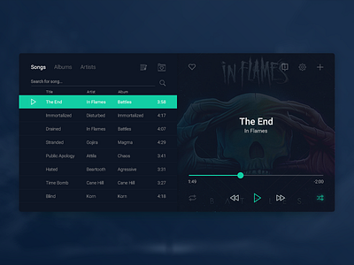 Conses - Desktop Music Player clean material minimal music photoshop player ui ux