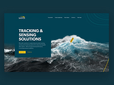 Satpos art direction blue branding design engineering marine sea tracking ui webflow website