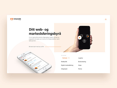 EasyWeb adobexd art direction design development marketing marketing agency minimalistic orange ui