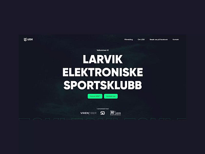 Larvik Elektroniske Sportsklubb adobexd blue branding cinematic club dark development e sports esports gamer gaming green logo motion graphics webflow website youth