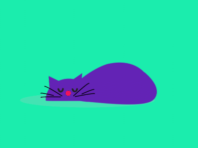 Cat after effect animation cat disturb flat design motion design purple sleeping vectors