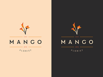 Mango Florist Logo 🌷 brand branding design floral florist illustration illustrator logo mango orange typography vector