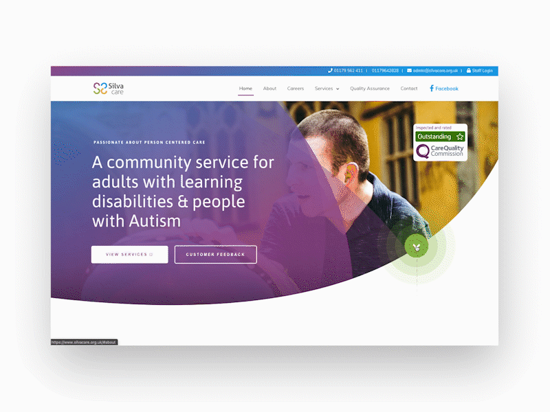 Silva Care Website - Home Page