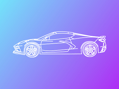 C8 c8 chevy corvette corvette corvette c8 design gradient illustration line art linework pop art vector