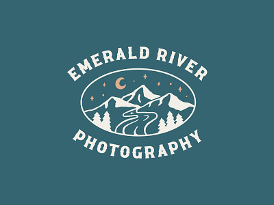 Emerald River Photography Branding brand identity branding branding design design identity illustration mountain nature nature photography photography branding stars