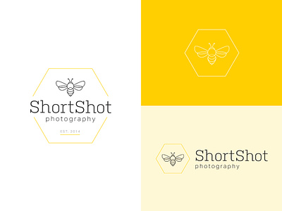 ShortShot Photography Branding bee branding bumblebee design icon identity illustration logo typography vector