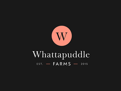 Whattapuddle Farms Branding branding design icon identity logo typography vector