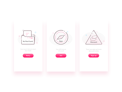 Empty States For Hello Dribbble empty states interface ios mbe ui sketch ux clean sketch error