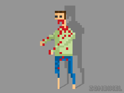 Zombixel 8bit pixel zombie