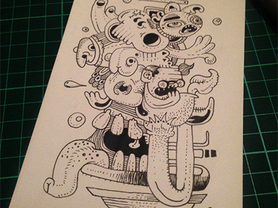 Brain illustration ink painting