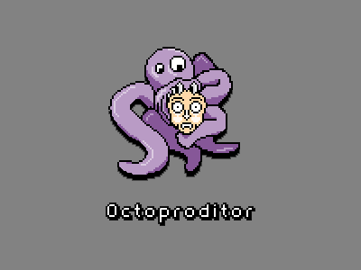 Octoproditor 8bit monster octopus pixel