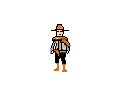 Good Bad Ugly 8bit character cowboy gangster movie pixel western