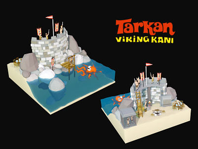 Tarkan "Viking Kanı" 3d blender game illustration lowpoly movie