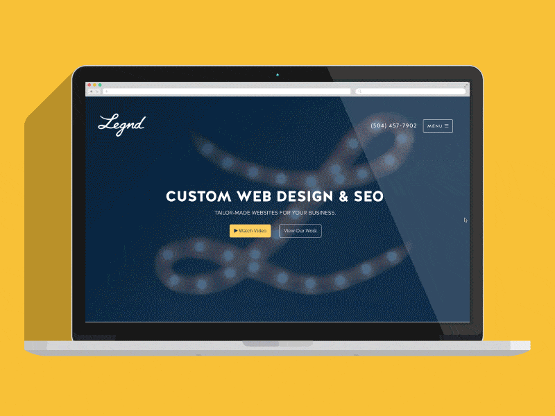 Hey, we're Legnd. agency design development homepage layout ui ux web web design website