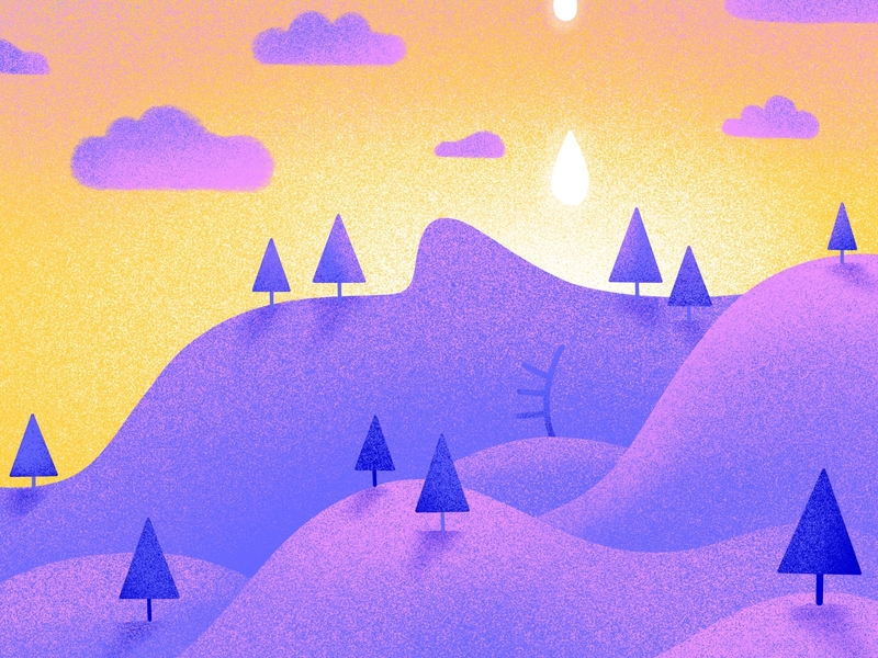 Lemonade Eyedrops (v. 2019) conceptual hills illustration landscape portrait procreate procreate app redraw sunset surreal surreal landscape surrealism valley